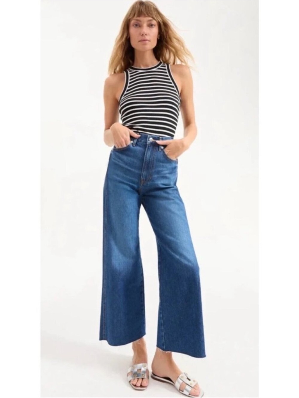 Veronica Beard Taylor Wide Leg Crop High Rise 27